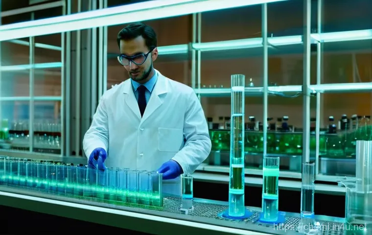 화학공학 데이터 처리 기술 - **Image Prompt 1: The Evolving Landscape of Chemical Engineering**
A visually striking split ima...