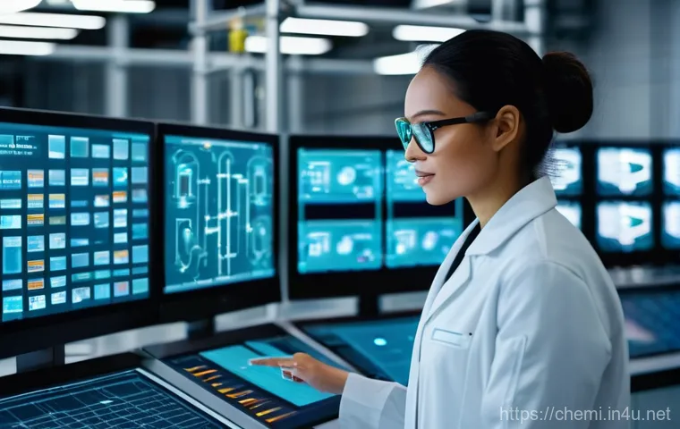 화학공학 기술적 능력 개발 - **Image Prompt 1: The AI-Powered Chemical Engineer**
A futuristic chemical engineer, a diverse p...