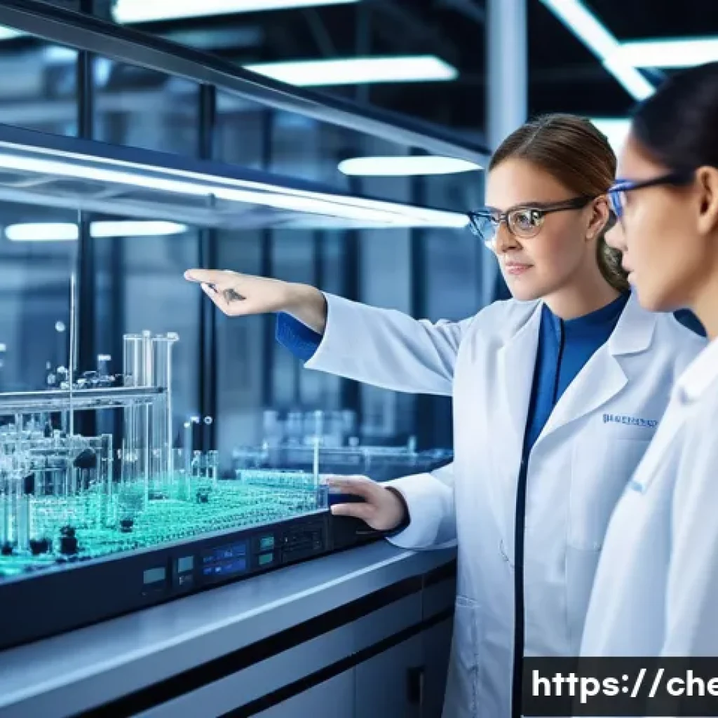 화학공학 취업시장 변화 - **Prompt:** A group of diverse chemical engineers, both male and female, in a cutting-edge research ...